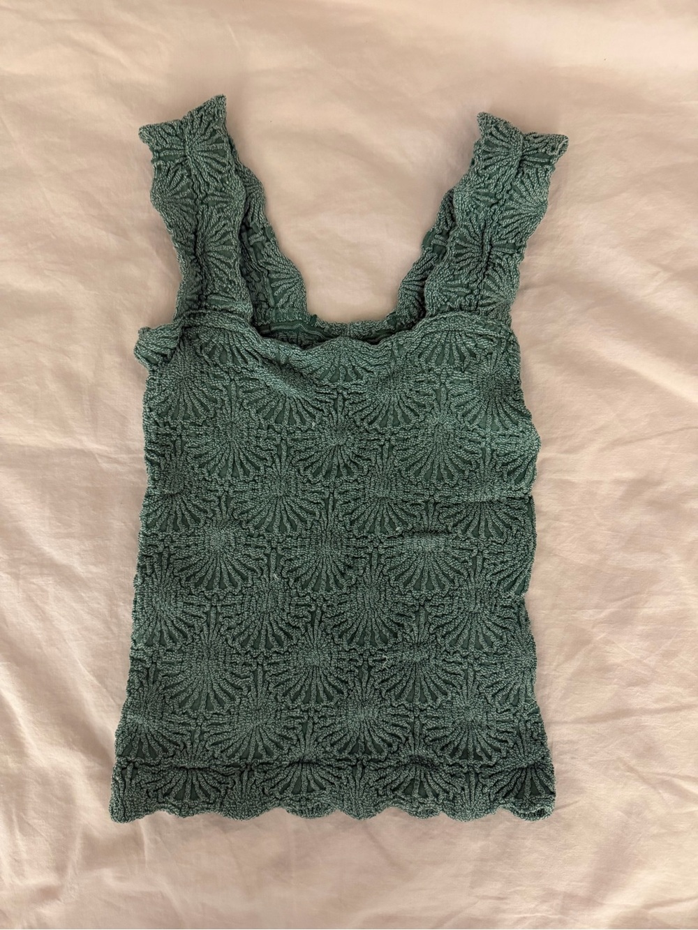 3 Free People Textured Knit Tank Top in Teal